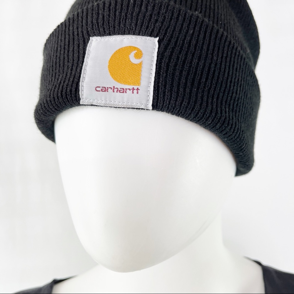 Carhartt Black Knit Beanie Knit Hat Unisex Adults - Picture 2 of 2